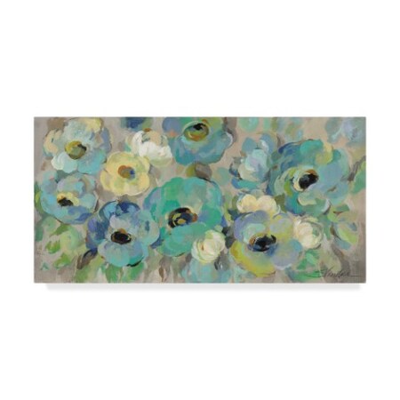 Trademark Fine Art Silvia Vassileva 'Fresh Teal Flowers' Canvas Art, 10x19 WAP06812-C1019GG